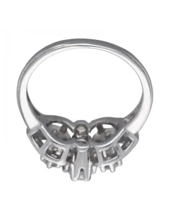 Anillo de Oro blanco con diseño Coctel y Brillantes