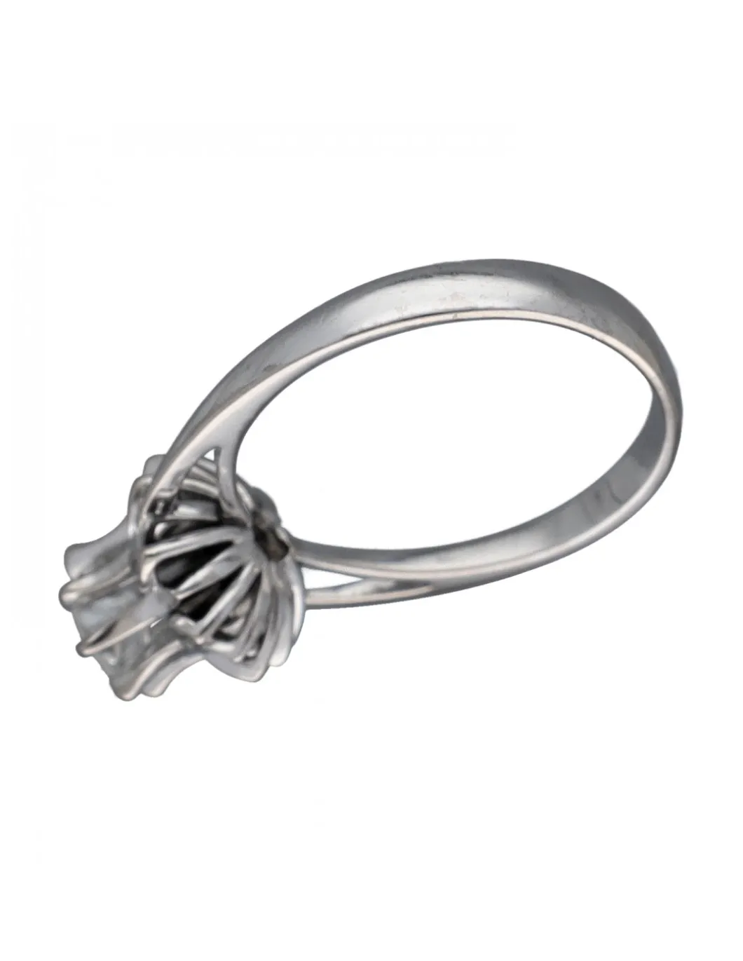 Anillo de Oro blanco con diseño Solitario y Brillante