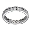 Anillo de Oro blanco 18K con diseño y Circonitas