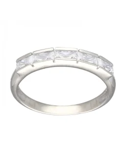 Anillo de Oro blanco 18K con diseño y Circonitas