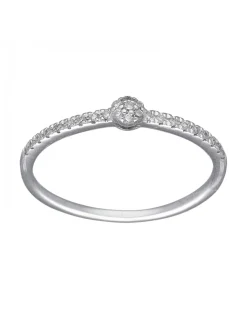Anillo de Oro blanco 18K con diseño y Brillantes