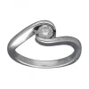 Anillo de Oro Blanco 18K con diseño y Brillantes