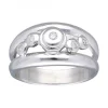 Anillo de Oro blanco 18K con diseño y Brillantes