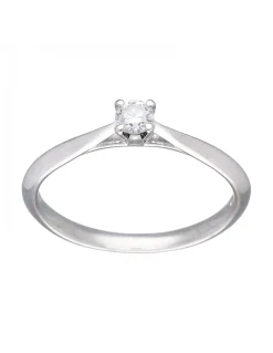 Anillo de Oro blanco 18K con diseño y Brillante