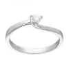 Anillo de oro blanco 18K con diseño y brillante