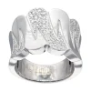 Anillo de oro blanco 18K con diseño y brillantes