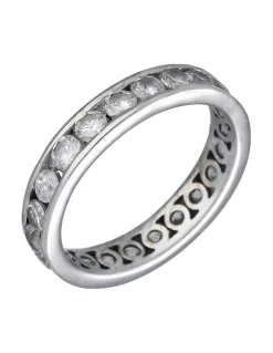 Anillo de Oro blanco 18K con diseño y Circonitas
