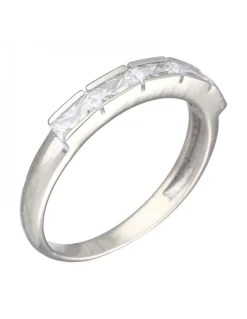 Anillo de Oro blanco 18K con diseño y Circonitas