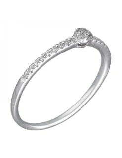 Anillo de Oro blanco 18K con diseño y Brillantes