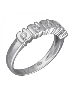 Anillo de Oro blanco 18K con diseño y Brillantes