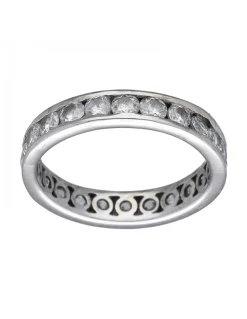 Anillo de Oro blanco 18K con diseño y Circonitas