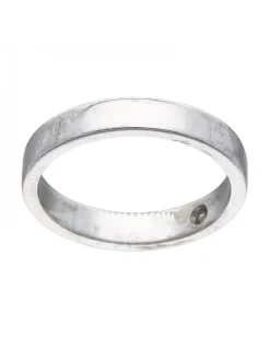 Anillo de Oro blanco 18K con diseño y Brillante