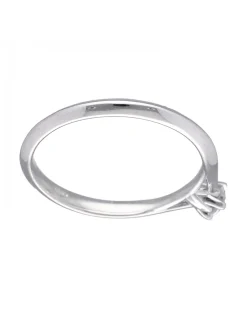 Anillo de Oro blanco 18K con diseño y Brillante