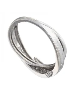 Anillo de oro blanco 18K con diseño y brillantes