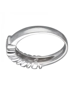 Anillo de Oro blanco 18K con diseño y Brillantes