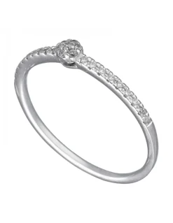 Anillo de Oro blanco 18K con diseño y Brillantes
