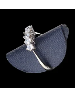 Anillo de oro blanco 18kl con zirconitas