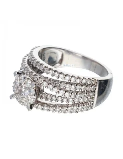 Anillo de oro blanco 18Kl con diamantes