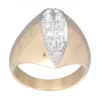 Anillo de Oro blanco y amarillo 18K con diseño y Brillantes