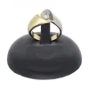 Anillo de oro blanco y amarillo 18 K con diseño y brillante