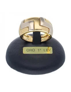 Anillo de oro blanco y amarillo 18K con diseño