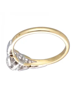 Anillo de Oro blanco y amarillo 18K con diseño y Brillantes
