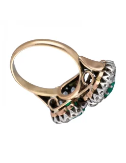 Anillo de Oro blanco y amarillo 18K con diseño y Brillantes