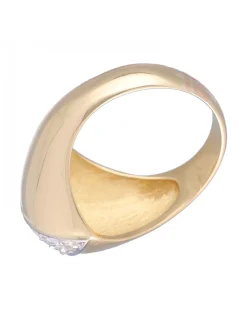 Anillo de Oro blanco y amarillo 18K con diseño y Brillantes