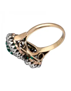 Anillo de Oro blanco y amarillo 18K con diseño y Brillantes