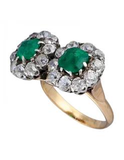 Anillo de Oro blanco y amarillo 18K con diseño y Brillantes