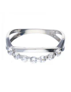 Anillo de oro blanco zirconitas