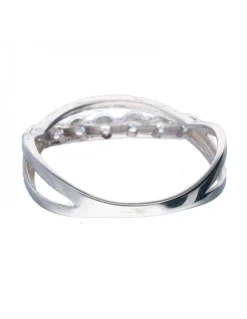 Anillo de oro blanco zirconitas