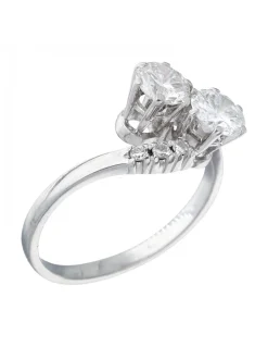 Anillo de Oro blanco18K con diseño y Brillantes