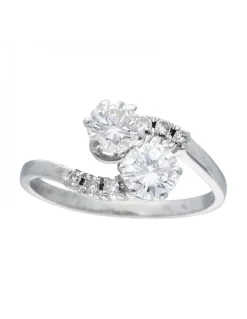Anillo de Oro blanco18K con diseño y Brillantes