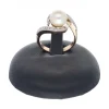 Anillo de oro rosado 18 Kl con diseño brillantes y perla