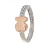 Anillo de oro rosado y blanco 18 K Con diseño Tous y circonitas