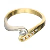 Anillo de oro y oro blanco 18 kl con diamantes