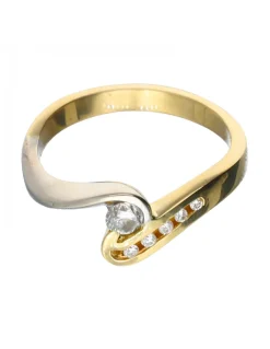 Anillo de oro y oro blanco 18 kl con diamantes