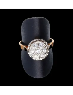 Anillo de oro y oro blanco 18 kl con diamantes