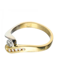 Anillo de oro y oro blanco 18 kl con diamantes