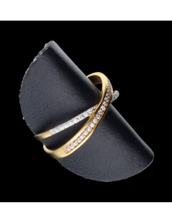 Anillo de oro y oro blanco 18 kl zirconita
