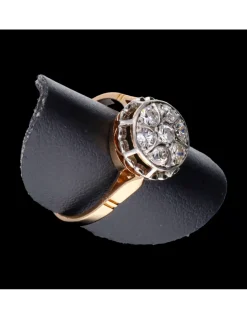 Anillo de oro y oro blanco 18 kl con diamantes