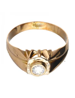 Anillo de oro y oro rosado 18 Kl zirconita