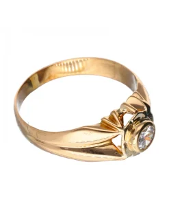 Anillo de oro y oro rosado 18 Kl zirconita