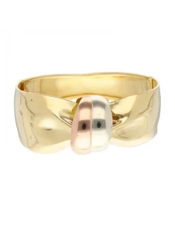 Brazalete tres oro 18kl diseño lazo