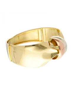 Brazalete tres oro 18kl diseño lazo