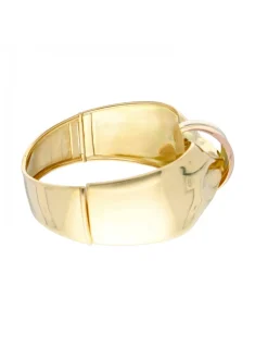 Brazalete tres oro 18kl diseño lazo