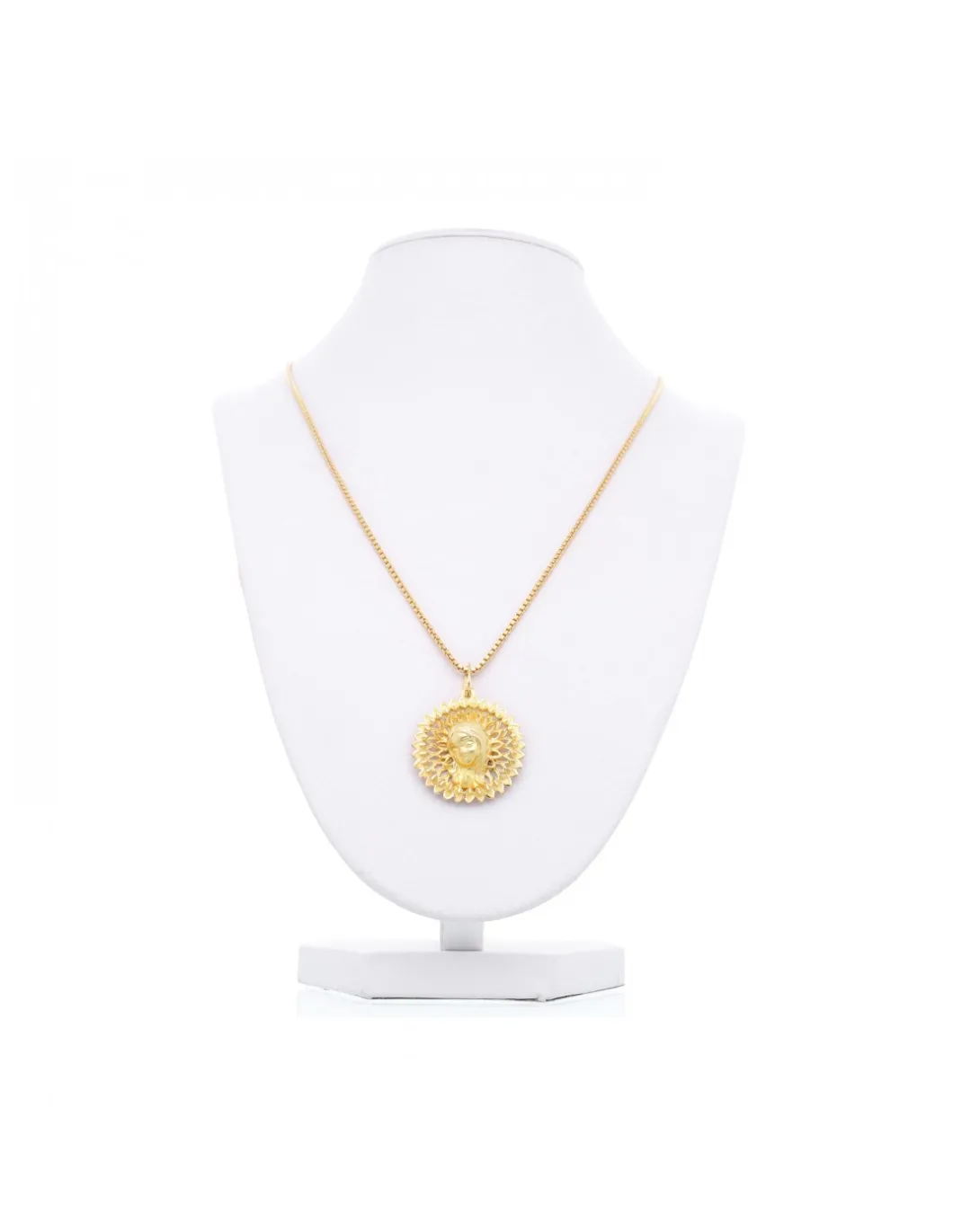 Cadena de Oro amarillo, con colgante religioso de la Virgen niña