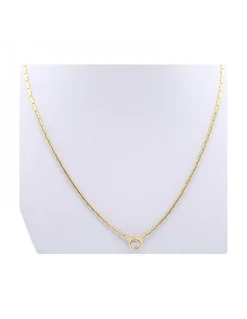 Cadena de oro amarillo con diseño y zircón