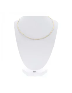 Cadena de oro amarillo y blanco 18 K con diseño entrelazada